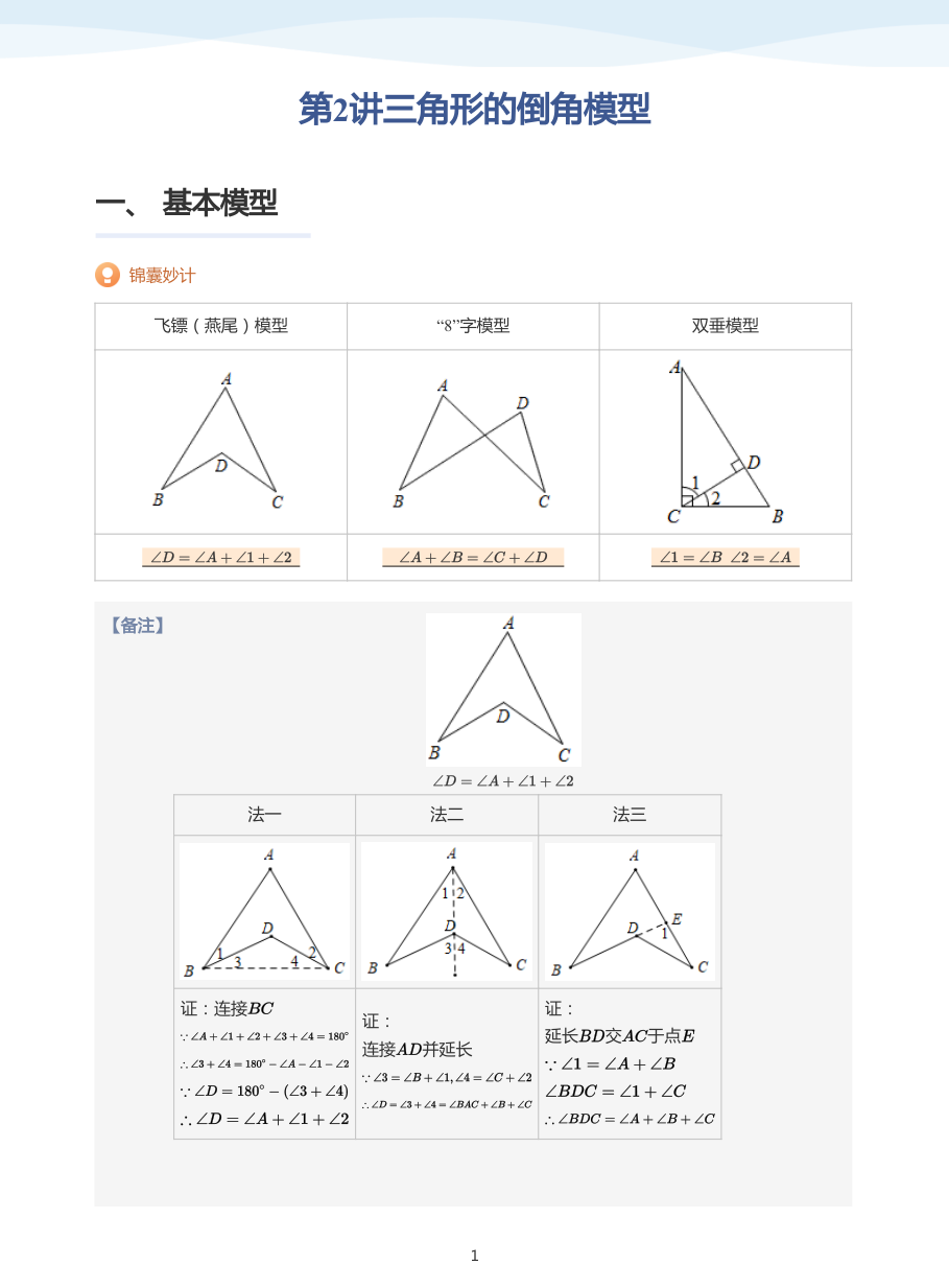 第2讲三角形的倒角模型(教师版).pdf 第 1 页